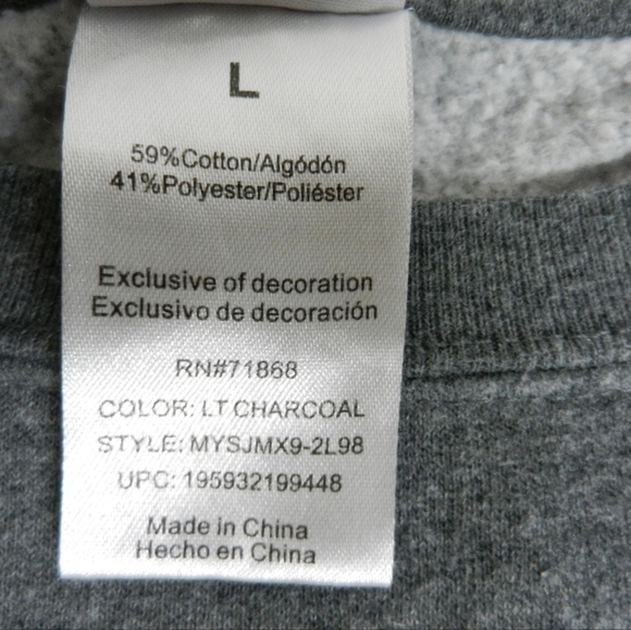 Disney Mickey Mouse Sweatshirt Womens Grey Crewneck Terry Cloth Logo Large - Picture 3 of 8